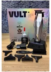 Vult VT-10800 | Profesyonel Saç & Sakal Tıraş Makinesi – Full Metal Gövde – Kablosuz – LED Göstergeli – 5 Tarak