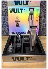 Vult VT-10800 | Profesyonel Saç & Sakal Tıraş Makinesi – Full Metal Gövde – Kablosuz – LED Göstergeli – 5 Tarak
