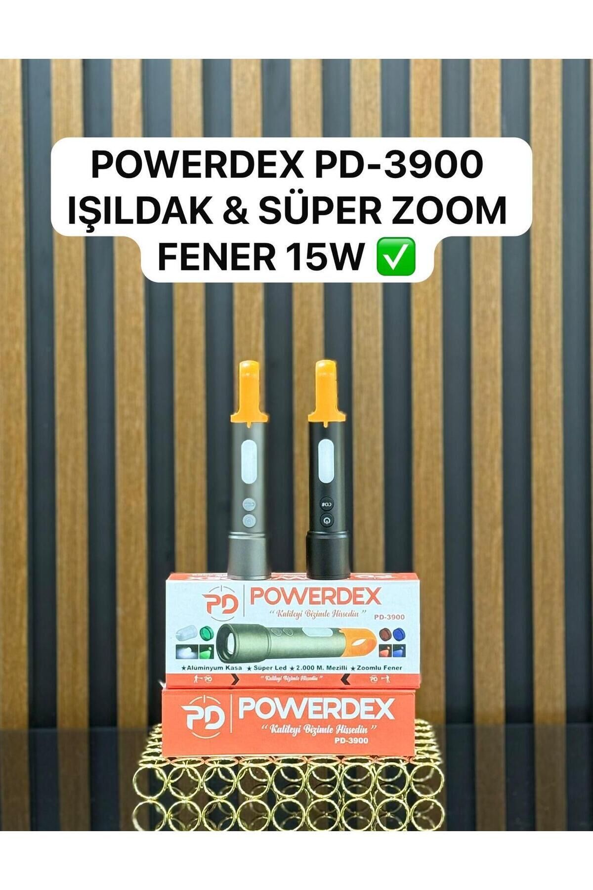 powerdex PD-3900 Ultra Parlak COB Led 9 Modlu Askılı Şarjlı El Feneri