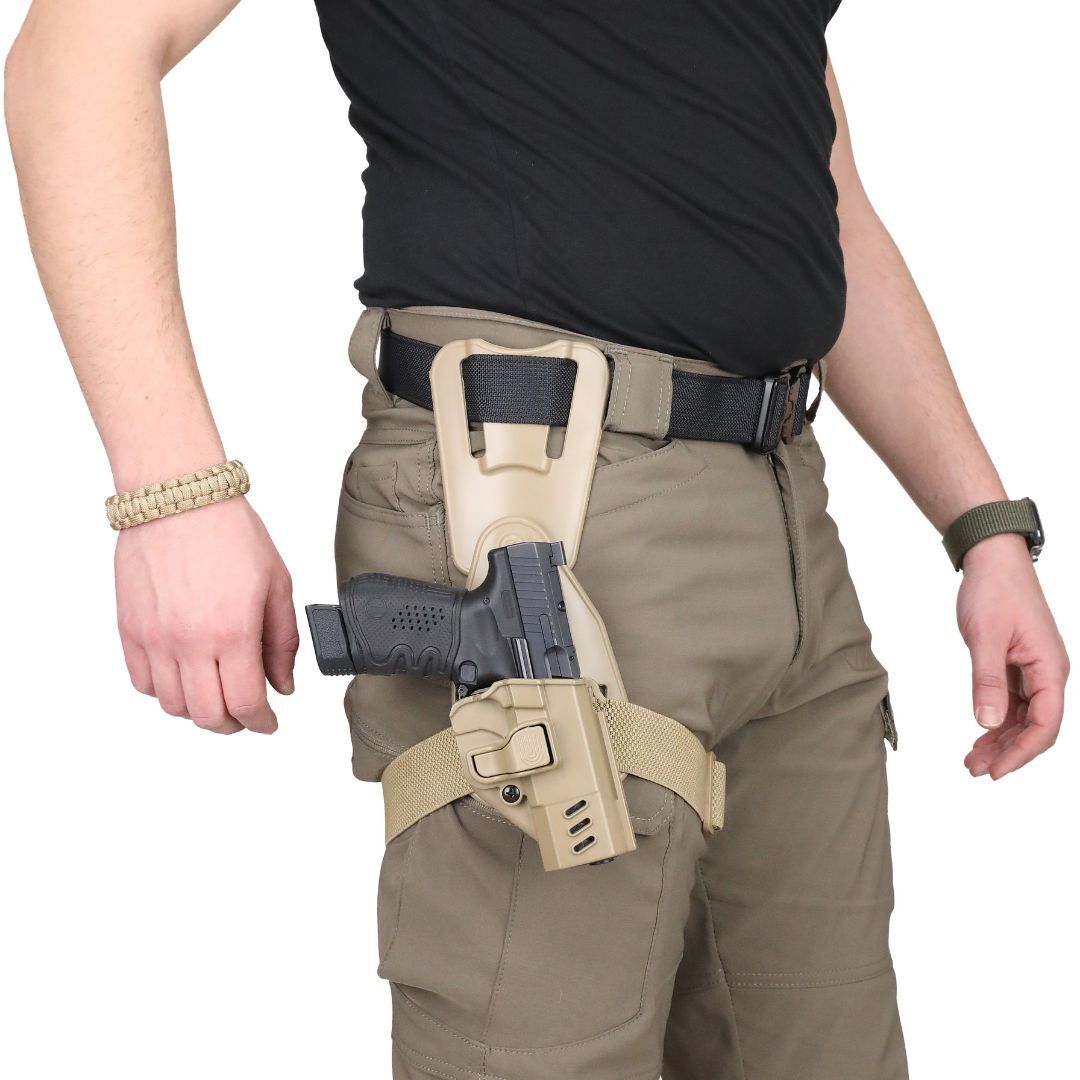 BG Black Grips Sarsılmaz Sar9 & Sar9 Mete Taktik Polimer Alçak Taşıma Silah Kılıfı Bej