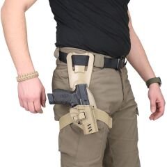 BG Black Grips Sarsılmaz Sar9 & Sar9 Mete Taktik Polimer Alçak Taşıma Silah Kılıfı Bej