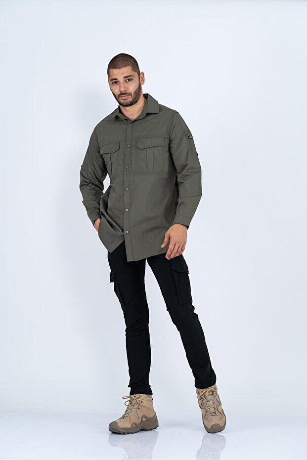 Combat Tactical Outdoor Taktik Gömlek Fermuar Cepli Koruma Swat Gömlek - 424