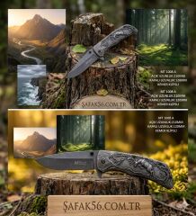 Mtech MT-1008A gravürlü metal kabza kemer klipsli çakı