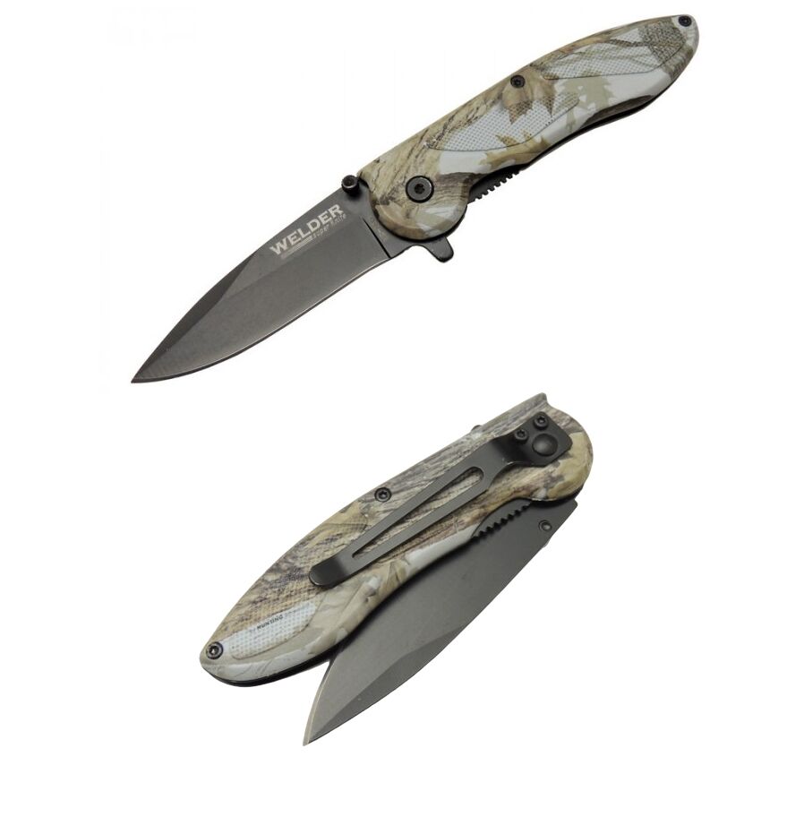 Welder WD-384 19.5 Taşıma Klipsli Kilitli Orman Desenli Çakı