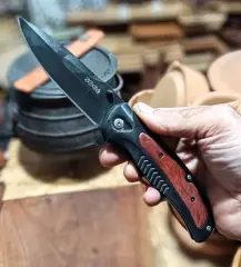 SOG Outdoor Katlanır Ahşap/Siyah Saplı Yaylı Mekanizmalı Cep Bıçağı YENİ!!