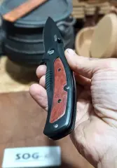 SOG Outdoor Katlanır Ahşap/Siyah Saplı Yaylı Mekanizmalı Cep Bıçağı YENİ!!