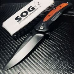 SOG Outdoor Katlanır Ahşap/Siyah Saplı Yaylı Mekanizmalı Cep Bıçağı YENİ!!
