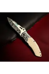 Browning Serisi Damascus İşlemeli 20 Cm Kamp Outdoor Çakı
