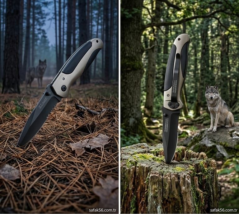 Emniyet Kilitli Taşıma Klipsli kamp bıçağı
