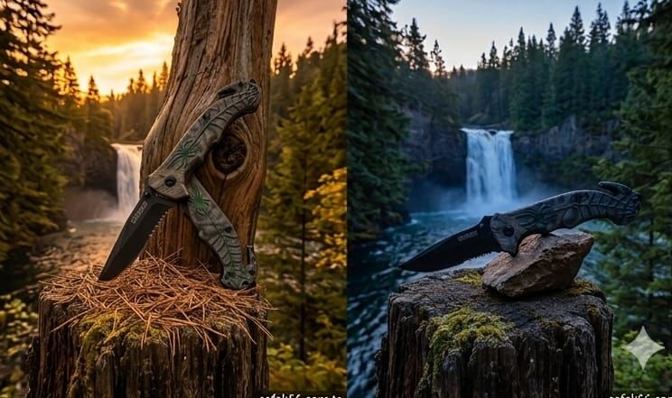 Emniyet Kilitli Taşıma Klipsli kamp bıçağı