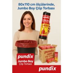 Pundix J400 Jumbo Boy Çöp Torbası (80X110 Cm) – 5 Rulo
