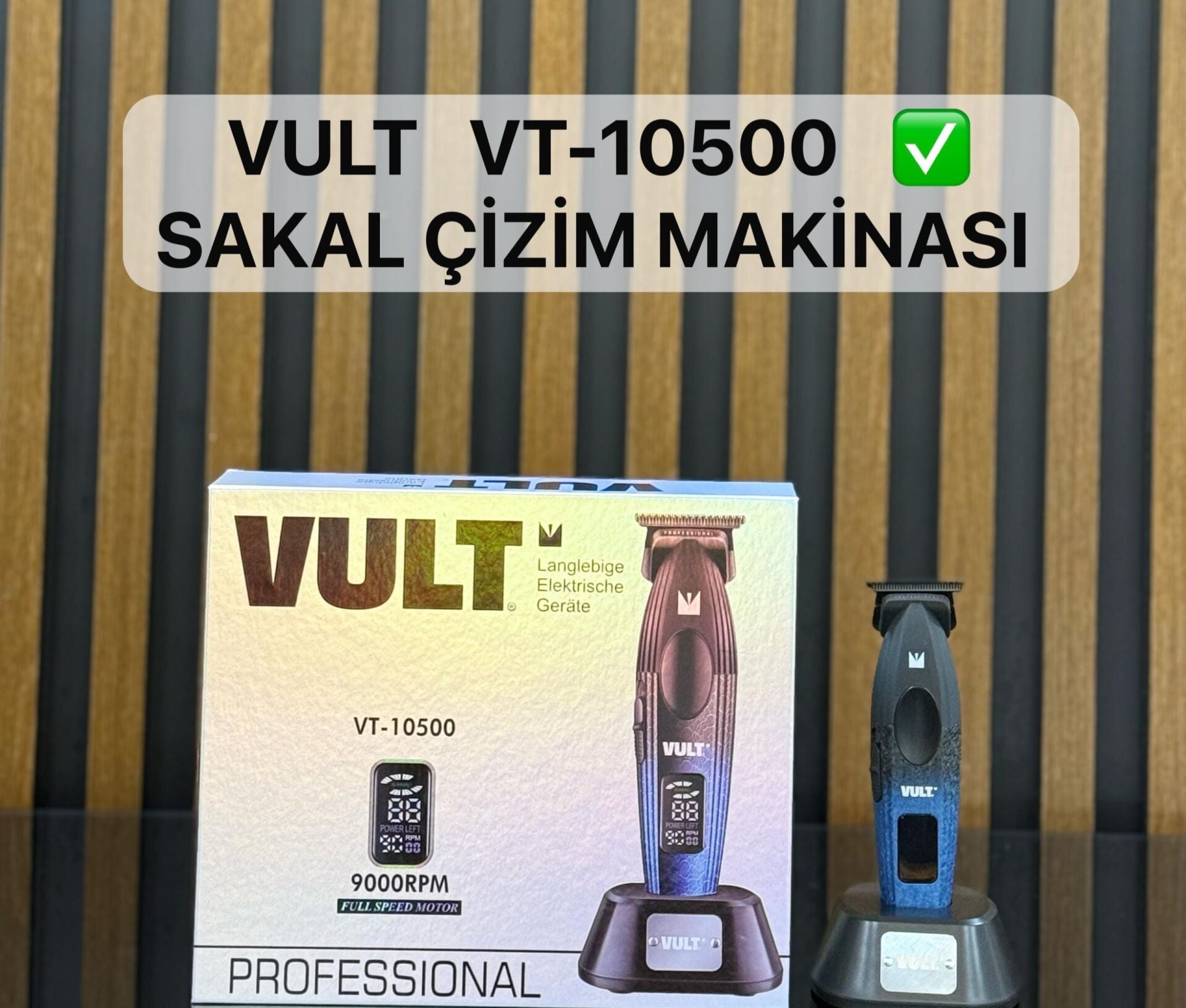 VULT Vt-10500 Profesyonel Sakal Traş Makinesi Ense Ve Sakal Çizim Diğital Göstergeli Ve Kademeli