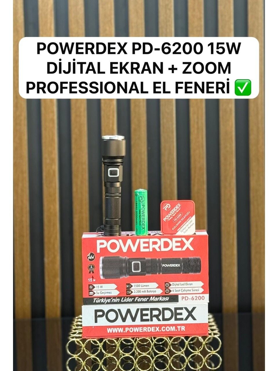PowerDex PD-6200 1500 Lümen LED Şarjlı El Feneri