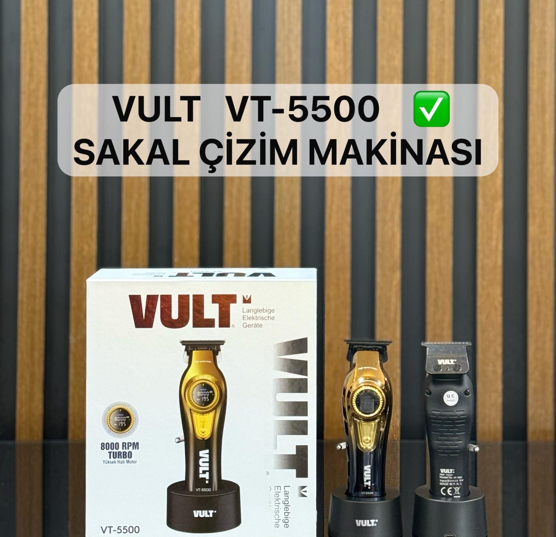 Vult VT-5500 Profesyonel Sakal Traş Makinesi Çizim ve Ense Makinesi