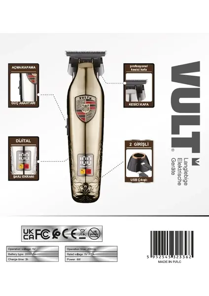 Vult VT-9300 Profesyonel Sakal Tıraş Makinesi