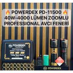 Powerdex PD-11500| 40W–4000 Lümen Zoomlu Şarjlı Avcı Feneri
