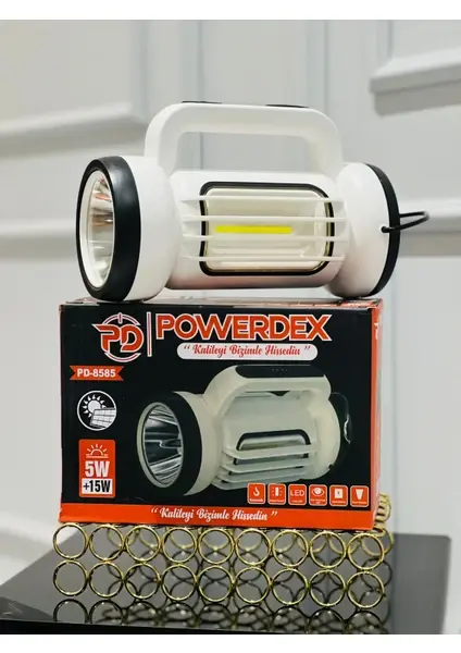 Powerdex PD-8585 Çift Işklı Solar Şarjlı El Feneri ve Kamp Lambası