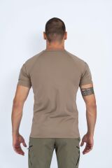 T-SHIRT TACTICAL K.KOL PİKE - 801 BEJ