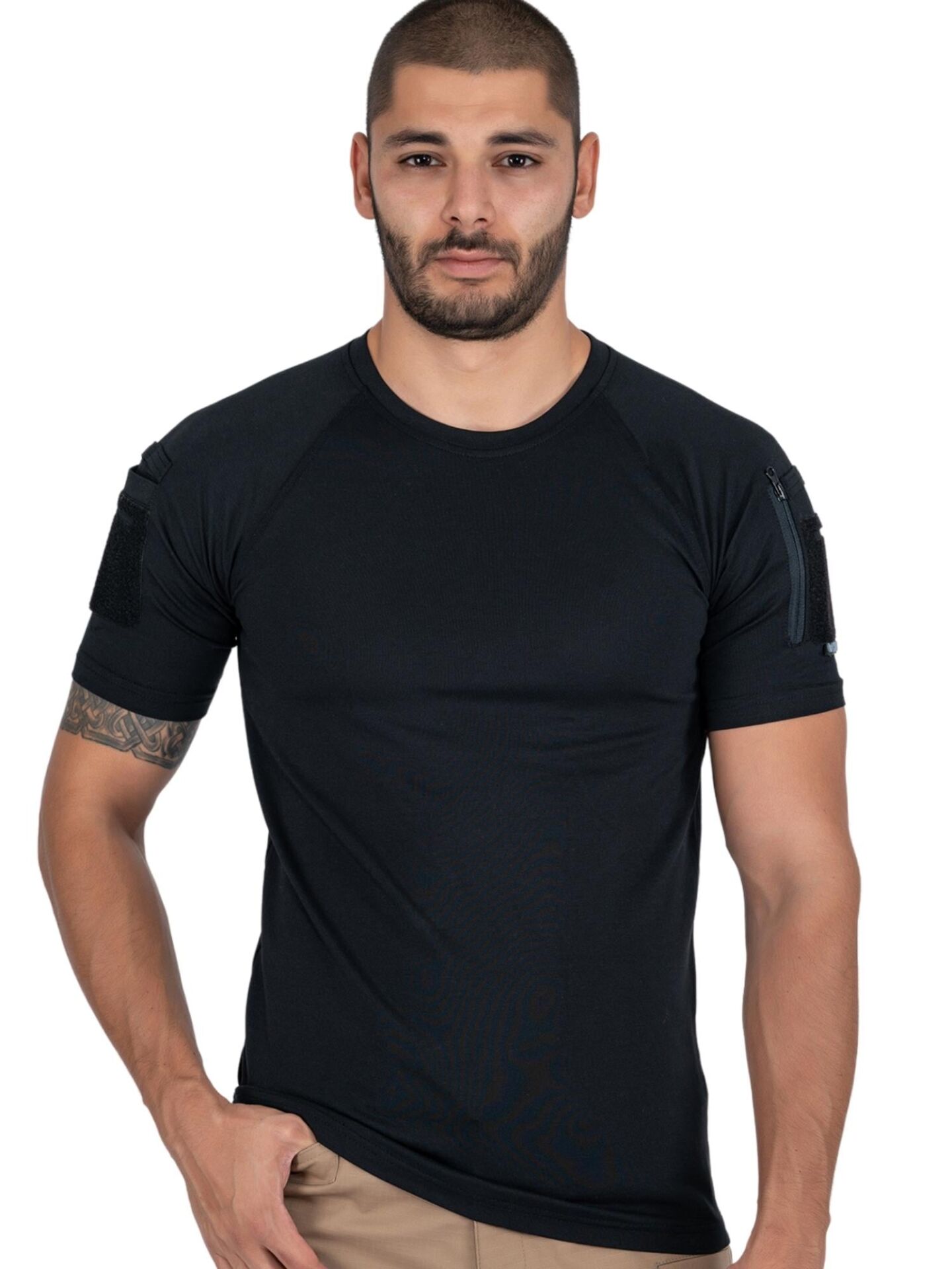 T-SHIRT TACTICAL K.KOL PİKE - 801 SİYAH