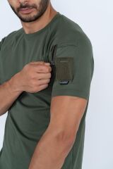 T-SHIRT TACTICAL K.KOL PİKE - 801 HAKİ