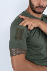 T-SHIRT TACTICAL K.KOL PİKE - 801 HAKİ