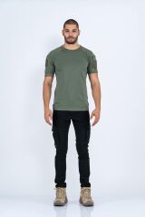 T-SHIRT TACTICAL K.KOL PİKE - 801 HAKİ