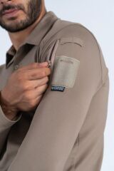 T-SHIRT TACTICAL U.KOL PİKE - 823 BEJ