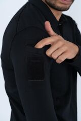 T-SHIRT TACTICAL U.KOL PİKE - 823 SİYAH