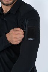 T-SHIRT TACTICAL U.KOL PİKE - 823 SİYAH